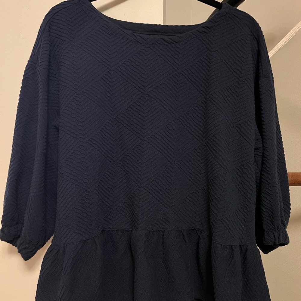Maeve Navy Textured Blouse